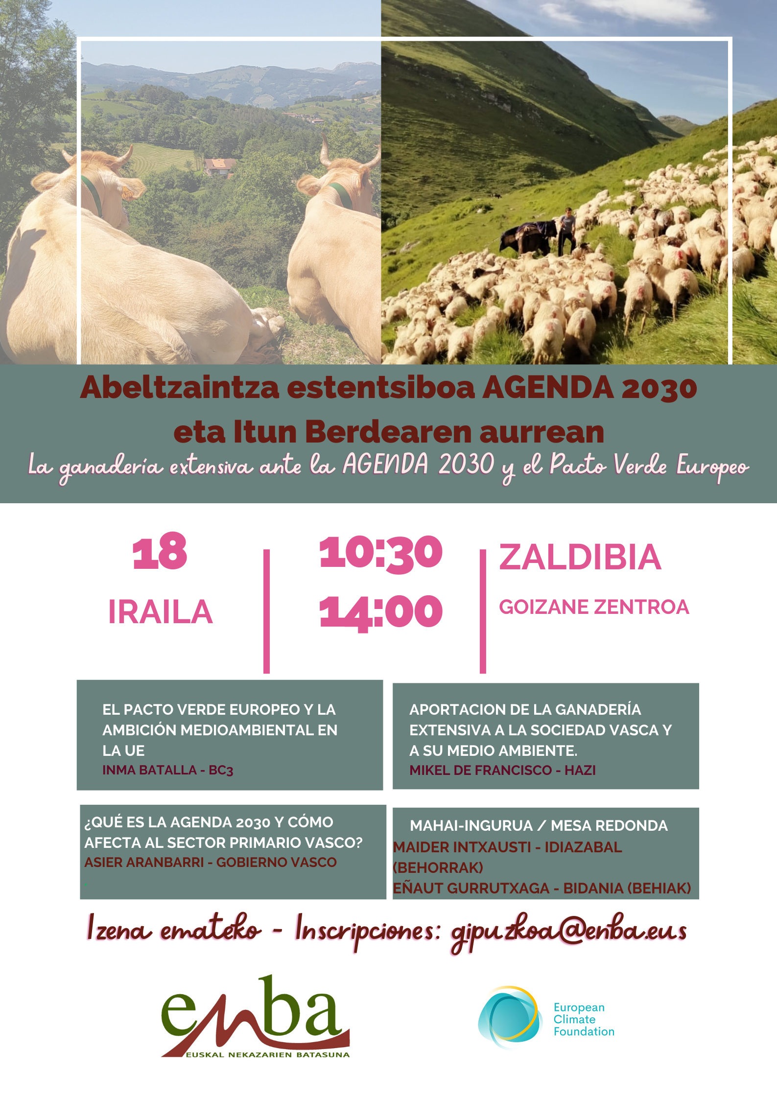 Abeltzaintza estentsiboa AGENDA 2030 eta Itun Berdearen aurrean