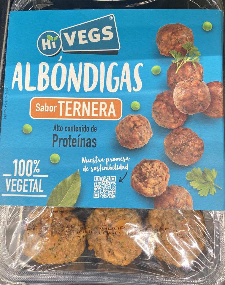 envase de albóndigas vegs
