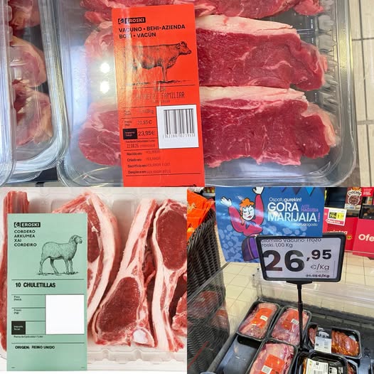 fotos de carne en lineales de supermercados