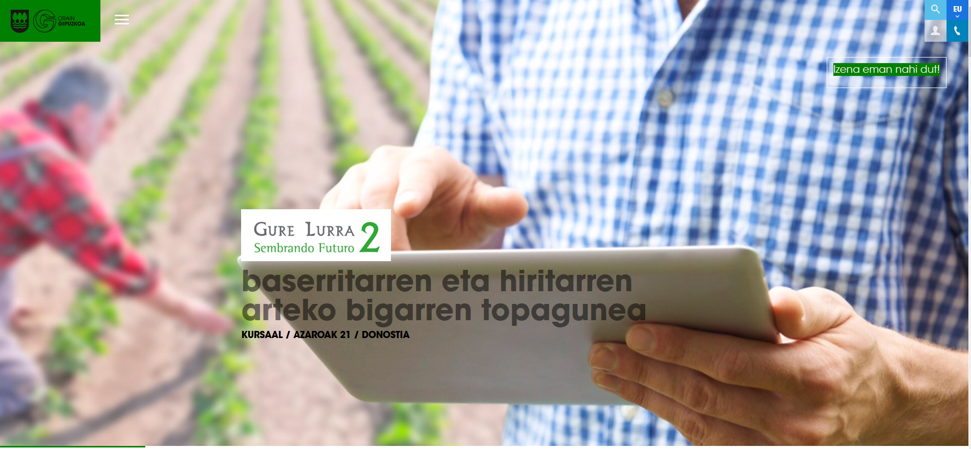 Hementxe da GURE LURRA. Sembrando Futuro ekitaldiaren 2. edizioa