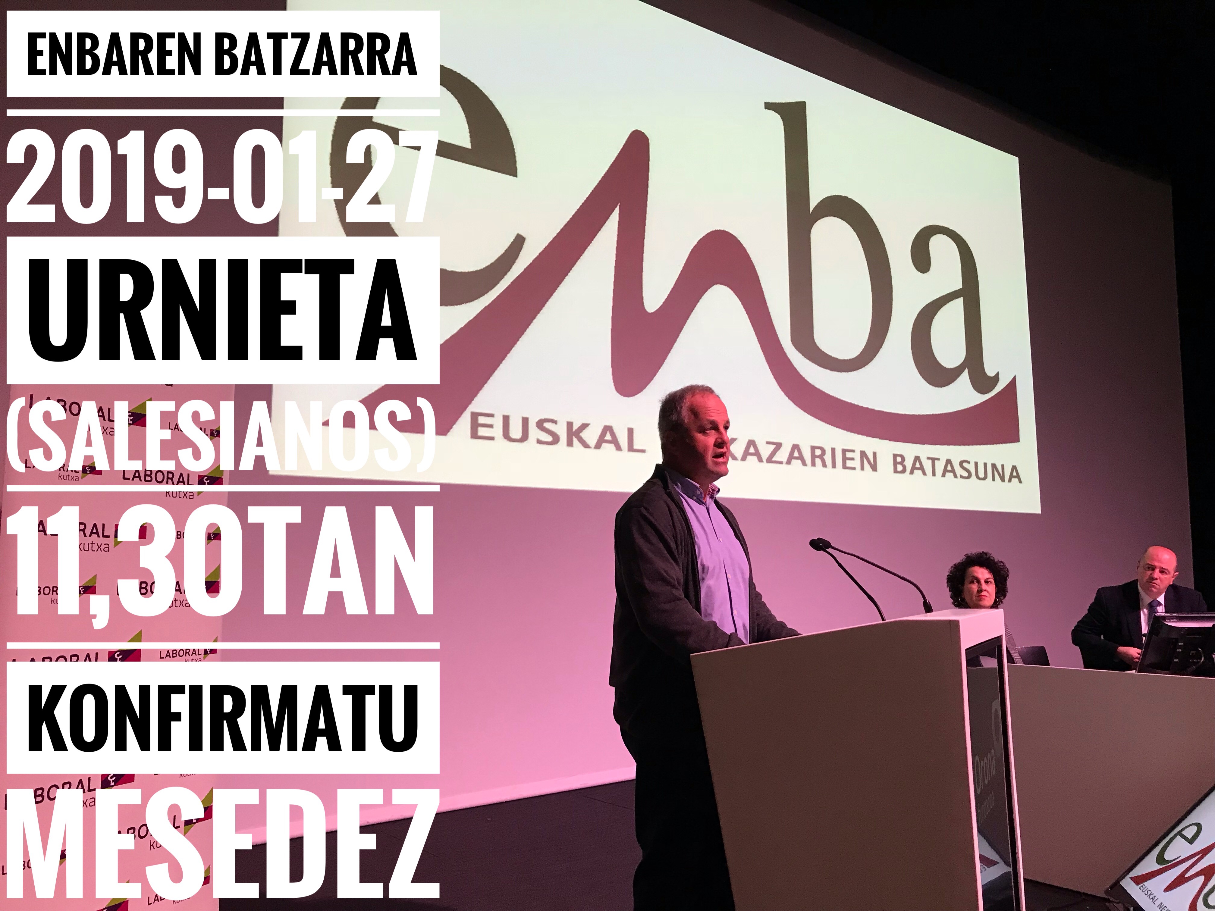 ENBA celebrará su Asamblea Anual este domingo, 27 de Enero, bajo el lema “Orgullosos de nuestros baserritarras”